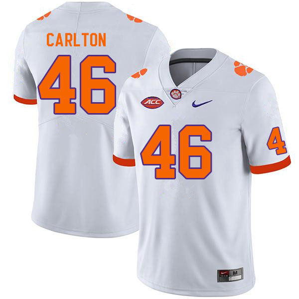 Men #46 Jesiah Carlton Clemson Tigers College Football Jerseys Sale-White - Click Image to Close